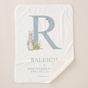 Peter Rabbit   Personalised Letter R Sherpa Blanket