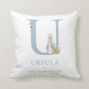 Peter Rabbit   Personalised Letter U Cushion