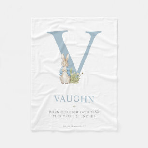 Peter Rabbit   Personalised Letter V Fleece Blanket