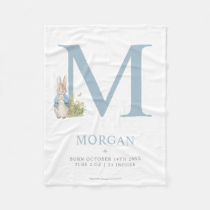 Peter Rabbit   Personalized Letter M Fleece Blanket