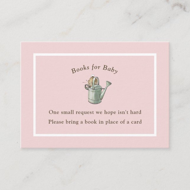 Peter Rabbit Pink Vintage Baby Book Enclosure Card (Front)