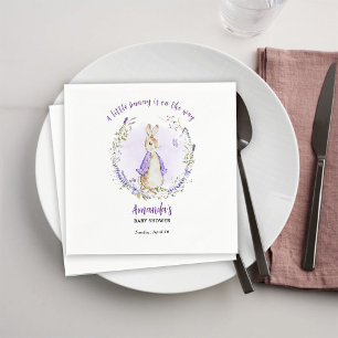 Peter Rabbit Purple Baby Shower Napkin