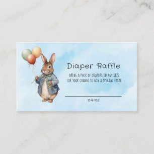 Peter Rabbit Watercolor Baby Boy Diaper Raffle Business Card