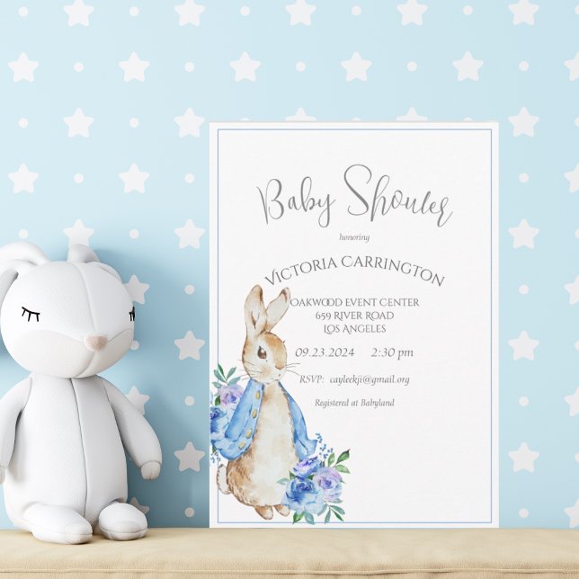 Peter Rabbit Watercolor Baby Shower Invitation (Creator Uploaded)