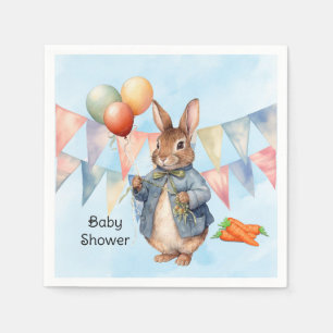Peter Rabbit Watercolor Boy Baby Shower Napkin