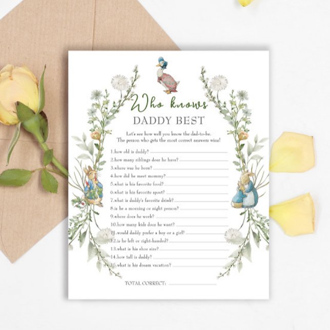 Peter Rabbit Wildflower Baby Shower Game  (Creator Uploaded)