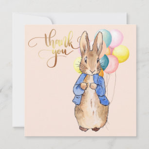 Peter Rabbit with Balloons Thank You Card