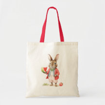 Peter Rabbit with ripe, juicy watermelon 