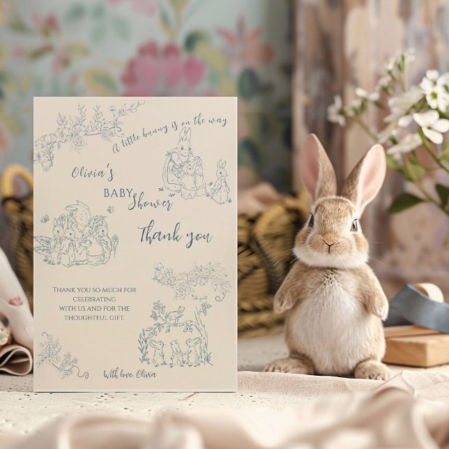 Peter Rabbit's mum Baby Shower Thank You Card (Creator Uploaded)