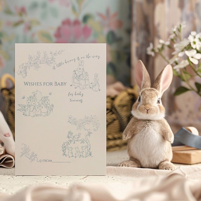 Peter Rabbit's mum Baby Shower Wishes for Baby Advice Card (Creator Uploaded)