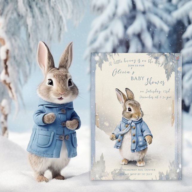 Peter Rabbit's Winter Holidays Baby Shower Invitation (Creator Uploaded)