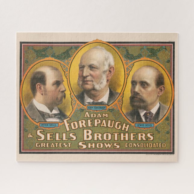 Peter Sells, Adam Forepaugh, And Lewis Sells Jigsaw Puzzle (Horizontal)