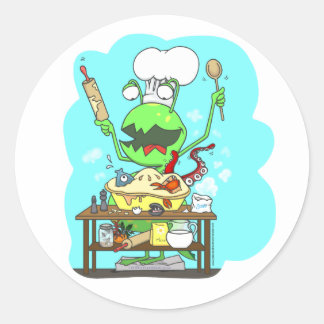Peter & the Closet Monster, baking Classic Round Sticker