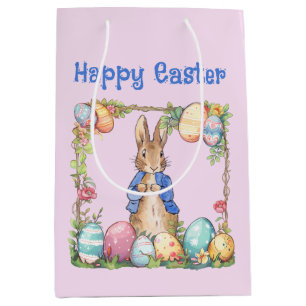 Peter the Easter Rabbit Easter Eggs Happy Easter Medium Gift Bag