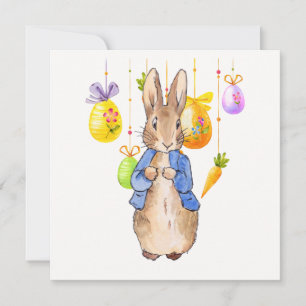 Peter the Easter Rabbit Easter Eggs Holiday Card
