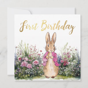 Peter the rabbit 1st Birthday Card