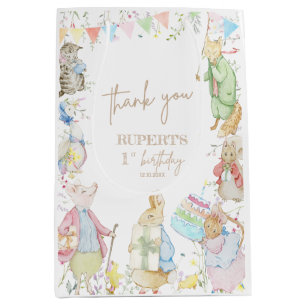 Peter the Rabbit 1st Birthday Gender Neutral Medium Gift Bag