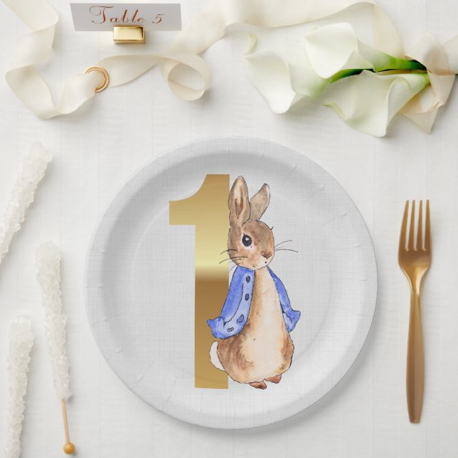 Peter the rabbit 1st birthday paper plate (Wedding)
