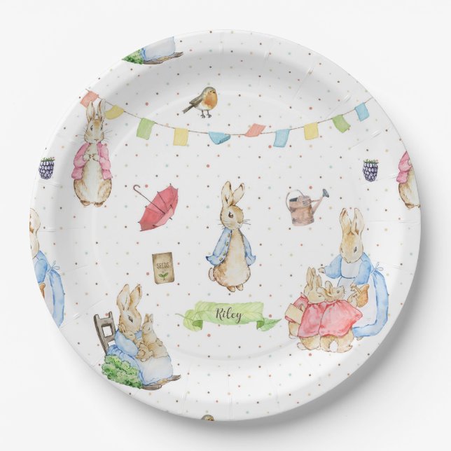 Peter the Rabbit and Family Paper Plate (Front)