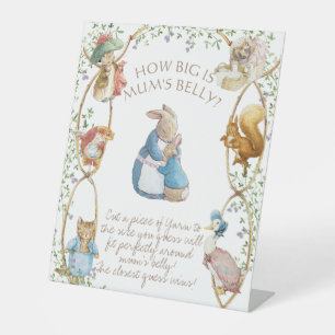 Peter the Rabbit Baby Shower Mummy's Belly Game Pedestal Sign
