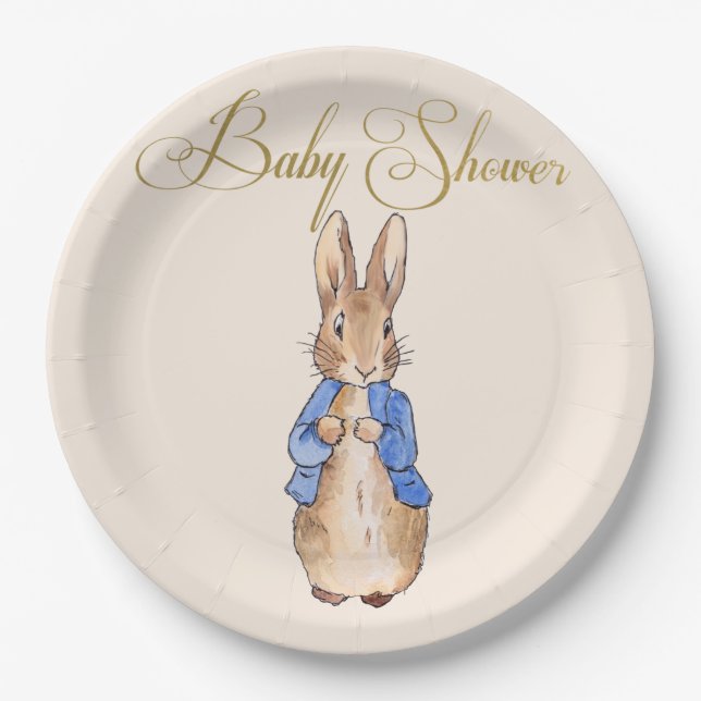 Peter the Rabbit Baby Shower Paper Plate (Front)