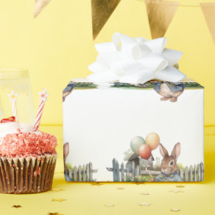 Peter the rabbit balloons  wrapping paper