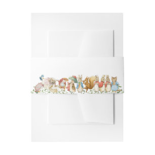 Peter the Rabbit Beatrix Woodland Baby Shower Invitation Belly Band