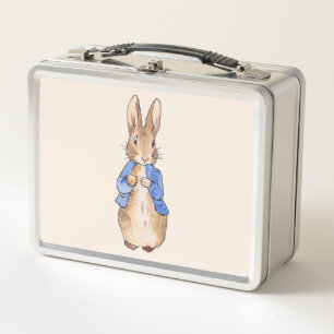 Peter the Rabbit Beige Background Metal Lunch Box