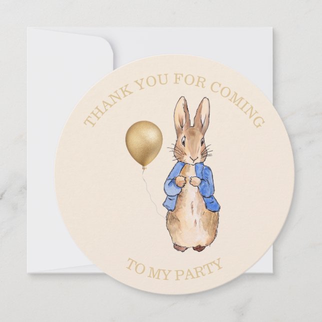 Peter the Rabbit Beige Background  Thank You Card (Front)