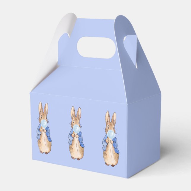 Peter the Rabbit Blowing Blue Bubble gum   Favour Box (Front Side)