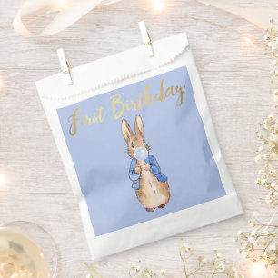 Peter the Rabbit Blue Bubble gum First Birthday Favour Bags