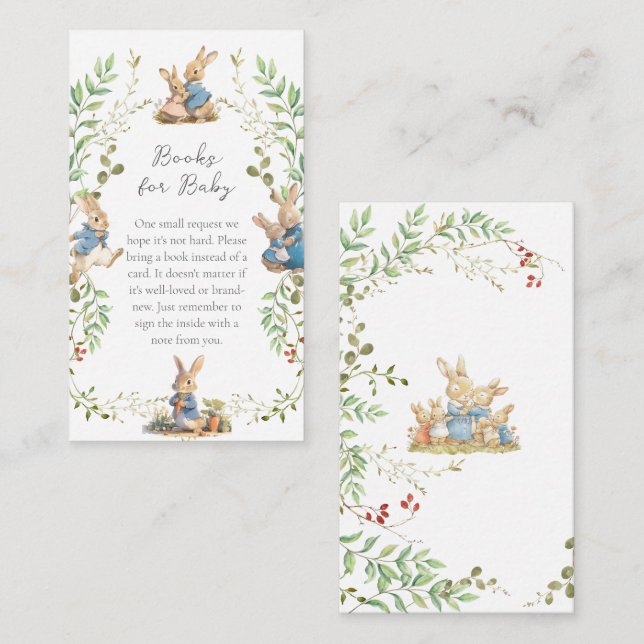 Peter the Rabbit Botanical Books for Baby  Enclosure Card (Front/Back)