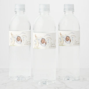 Peter the Rabbit Bunny Beatrix 1st Birthday Photo Water Bottle Label