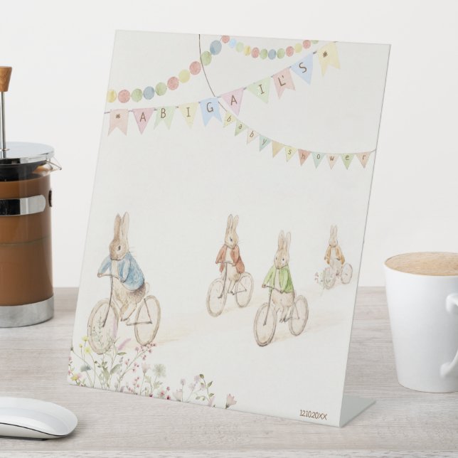 Peter the Rabbit Bunny Gender Baby Shower Sign (In SItu)