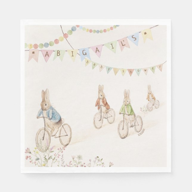 Peter the Rabbit Bunny Gender Neutral Baby Shower Napkin (Front)