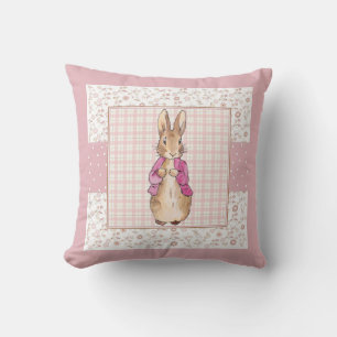 Peter the Rabbit Check & Floral pattern Cushion