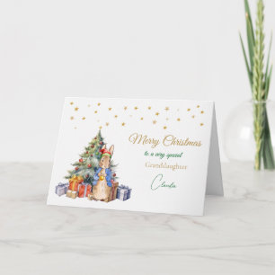 Peter the Rabbit Christmas tree Merry Christmas Holiday Card