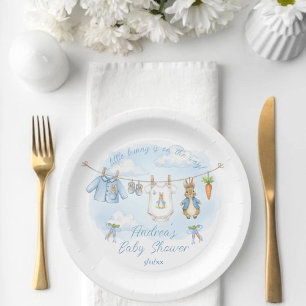 Peter the Rabbit Clothesline Baby Shower  Paper Plate