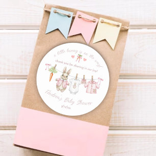 Peter the Rabbit Clothesline Baby Shower Thank You Classic Round Sticker
