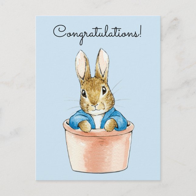 Peter the rabbit Congratulations Postcard (Front)