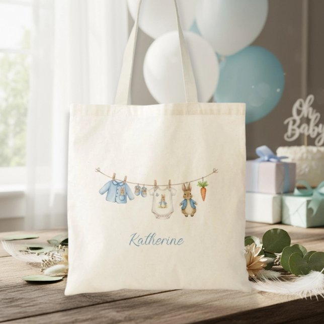 Peter the Rabbit Cute Clothesline  Tote Bag (Creator Uploaded)