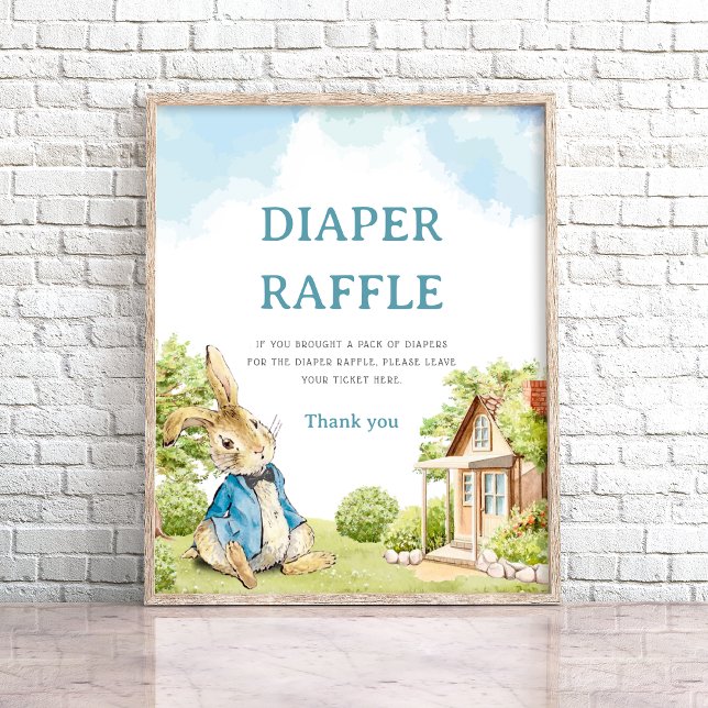 Peter The Rabbit Diaper Raffle Baby Shower Game Poster (Creator Uploaded)