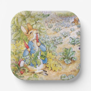 Peter the Rabbit eating a carrot Paper Plate