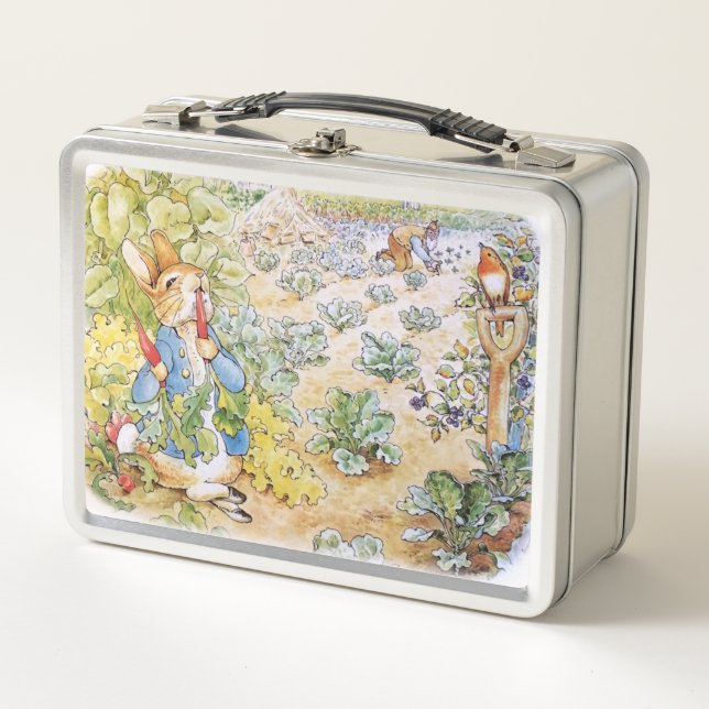 Peter the Rabbit Eating Carrots  Metal Lunch Box (Front)