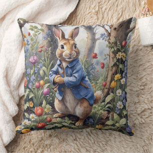 Peter the rabbit enchanted forest cushion