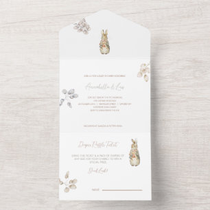 Peter the Rabbit Fall Autumn Winter Baby Shower All In One Invitation