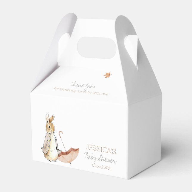Peter the Rabbit Fall Autumn Winter Baby Shower Favour Box (Front Side)