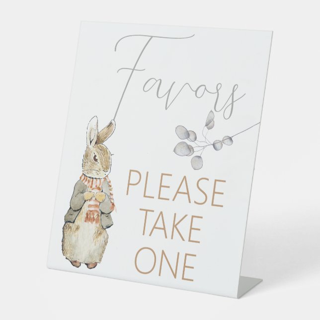 Peter the Rabbit Fall Autumn Winter Books Favours Pedestal Sign (Front)