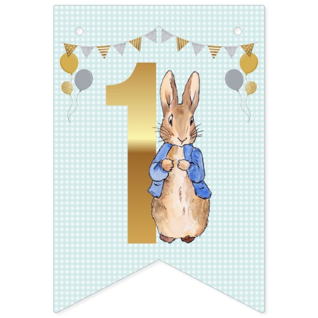 Peter the Rabbit First Birthday Bunting (First Flag)