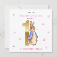 Peter the rabbit First birthday greeting